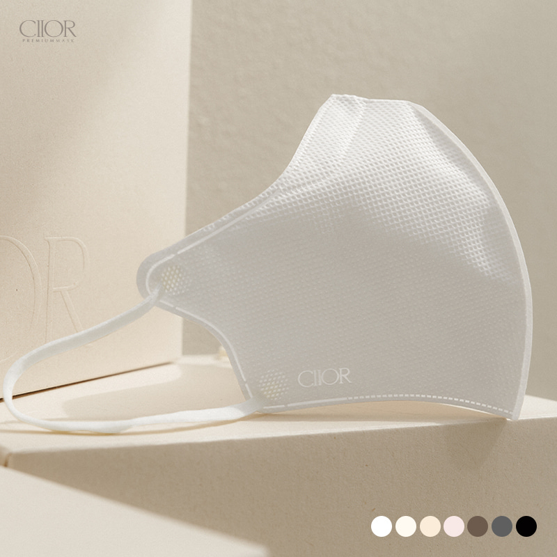 (퓨어화이트 25매입) Ciior 씨오르 KF94 브이핏 새부리형마스크 패션 컬러 귀편한마스크