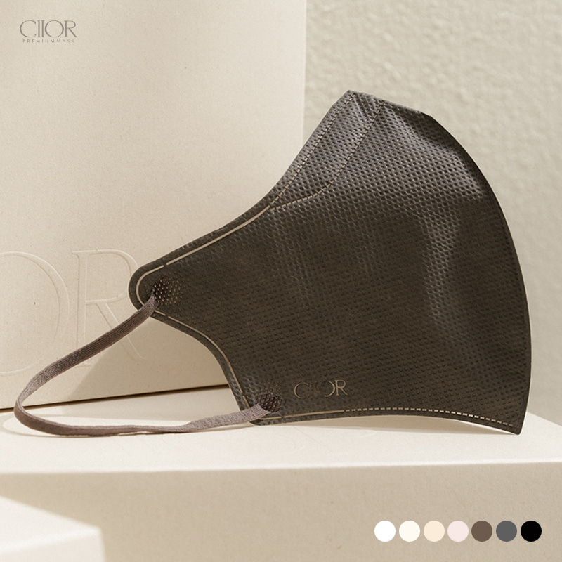 (다크그레이 25매입) Ciior 씨오르 KF94 브이핏 새부리형마스크 패션 컬러 귀편한마스크